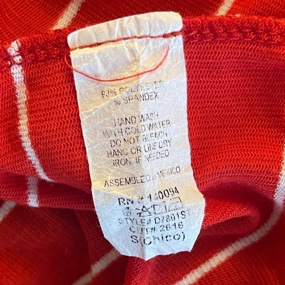 See You Monday Womens Red White Striped Sleeveless Ruffle Mini Dress Size Small - Picture 4 of 5